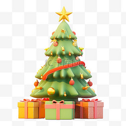 摆放图片_圣诞节圣诞树3d礼盒免抠元素
