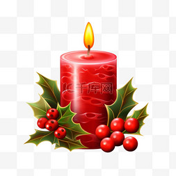 红色立体蜡烛数字图片_圣诞红色蜡烛元素立体免扣图案