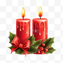艺术蜡烛图片_圣诞装饰蜡烛元素立体免扣图案