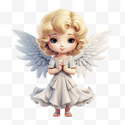 天使美丽卡通元素立体免扣图案