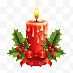 蜡烛装饰图片_圣诞写实蜡烛元素立体免扣图案