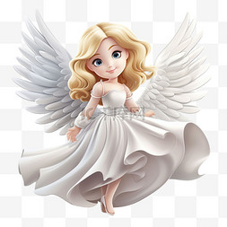 天使长裙卡通元素立体免扣图案