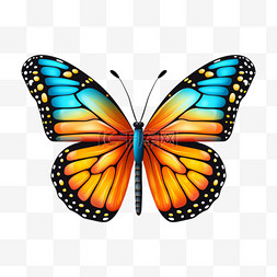 蝴蝶昆虫几何元素立体免扣图案