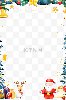 红金色小边框图片_卡通圣诞节边框手绘元素