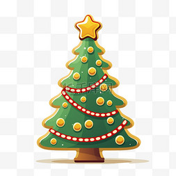 圣诞树扁平化图片_扁平化水彩彩色蜡笔画圣诞树装饰