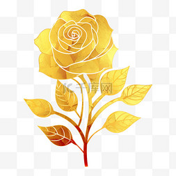 金箔剪纸玫瑰花装饰元素