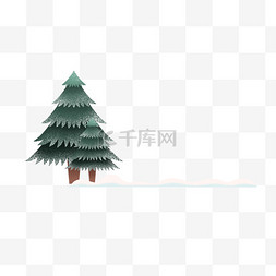 雪花松树图片_冬季冬天松树标题栏边框