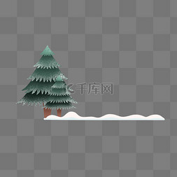 松树圣诞节图片_冬季冬天松树标题栏边框