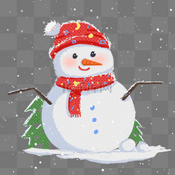 圣诞节堆雪人图片_大寒小寒冬季雪人