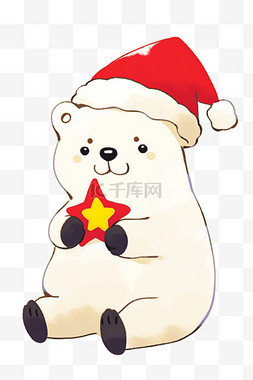 开心铃铛图片_圣诞节卡通可爱小熊手绘元素