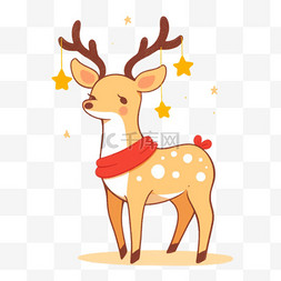 鹿触角图片_圣诞节驯鹿手绘元素卡通