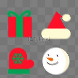 圣诞快乐雪人图片_弥散风圣诞节礼盒帽子手套雪人