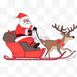 可爱的圣诞鹿图片_圣诞鹿拉车卡通圣诞节手绘元素