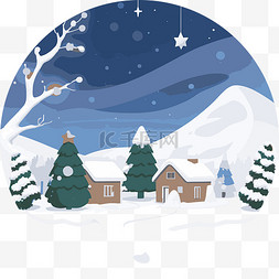 圣诞圈环图片_冬季雪天下雪圣诞节日