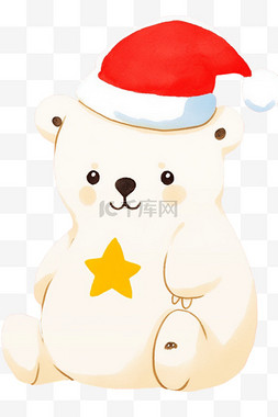 开心铃铛图片_手绘圣诞节可爱小熊元素卡通