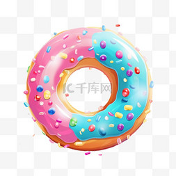 甜圈圈食物甜品元素立体免扣图案
