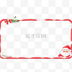 圣诞节圣诞老人圣诞边框红色卡通手绘元素