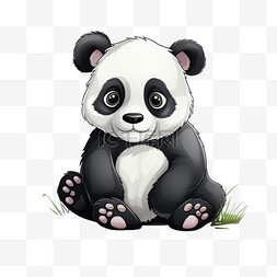 熊猫国宝动物元素立体免扣图案