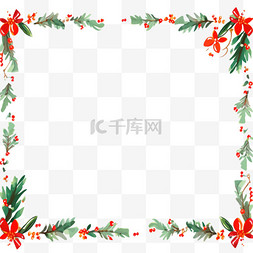 圣诞节绿色边框装饰图片_圣诞节边框装饰卡通手绘元素