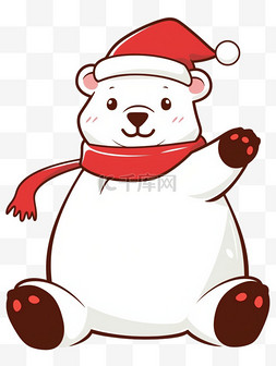 冬天圣诞节卡通手绘北极熊元素