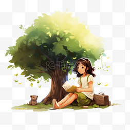 女孩树下图片_在树下的女孩