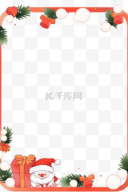 圣诞节卡通圣诞老人边框手绘元素
