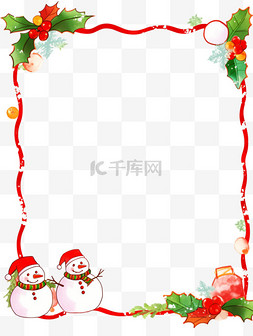 装饰圣诞节圣诞边框雪人卡通手绘