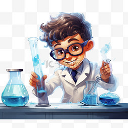 在实验室做实验的年轻科学家