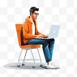 坐电脑椅图片_坐在电脑椅上的家伙