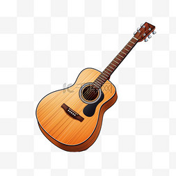吉他棕色乐器元素立体免扣图案