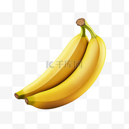 香蕉食物水果元素立体免扣图案