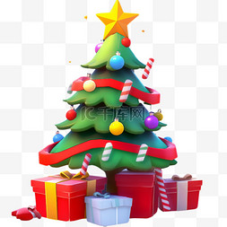 白色圣诞树图片_圣诞节免抠绿色圣诞树元素3d