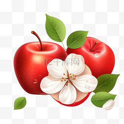 立体苹果图案图片_水果图形苹果元素立体免扣图案