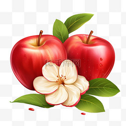 立体苹果图案图片_水果纹理苹果元素立体免扣图案