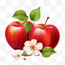 水果质感图片_水果质感苹果元素立体免扣图案