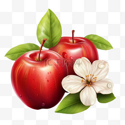 水果写实苹果元素立体免扣图案