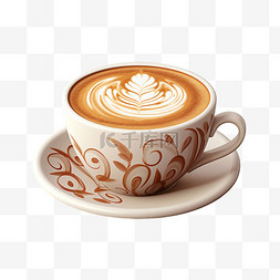 亚拉伯数字图片_拉花ai咖啡元素立体免扣图案