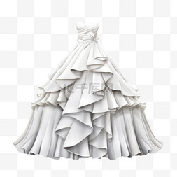婚纱晚礼服艺术元素立体免扣图案
