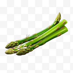 芦笋蔬菜写实元素立体免扣图案