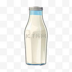 牛奶特色玻璃瓶元素立体免扣图案