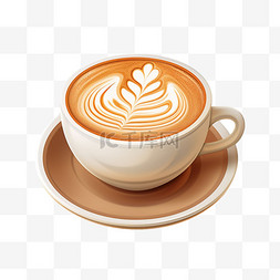 亚拉伯数字图片_拉花咖啡几何元素立体免扣图案