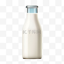 牛奶写实玻璃瓶元素立体免扣图案