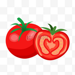 健康手绘食物图片_蔬菜卡通番茄健康食品食物绿色