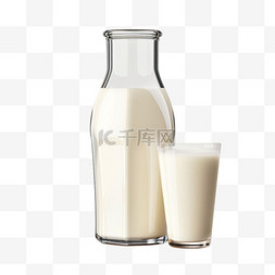 牛奶装饰玻璃瓶元素立体免扣图案