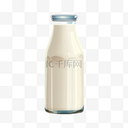 牛奶玻璃瓶ai元素立体免扣图案