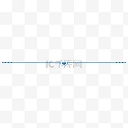 蓝色科技分割线图片_半圆弧下拉箭头简约分割线
