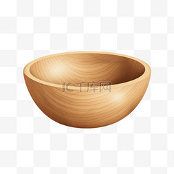 木碗特色器皿元素立体免扣图案