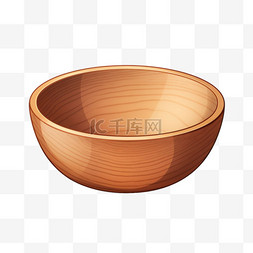 木碗中的酸奶图片_木碗质感器皿元素立体免扣图案