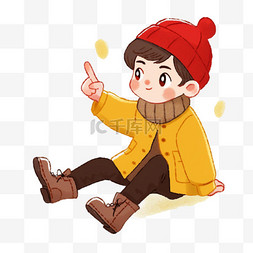 毛衣的背景图片_冬天卡通可爱的男孩手绘元素