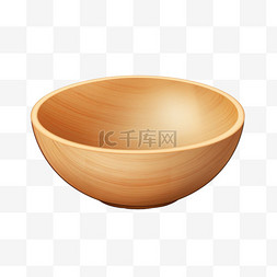 木碗器皿元素立体免扣图案